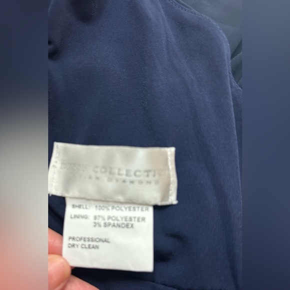 NWT Dessy Collection Blue Pleated V-Neck Gown - Picture 12 of 16